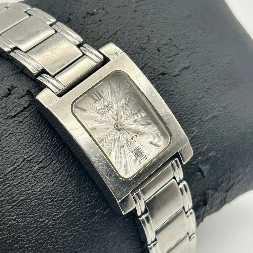 Casio Beside BEL-100 Silver-tone Stainless Steel Watch Working New Battery
